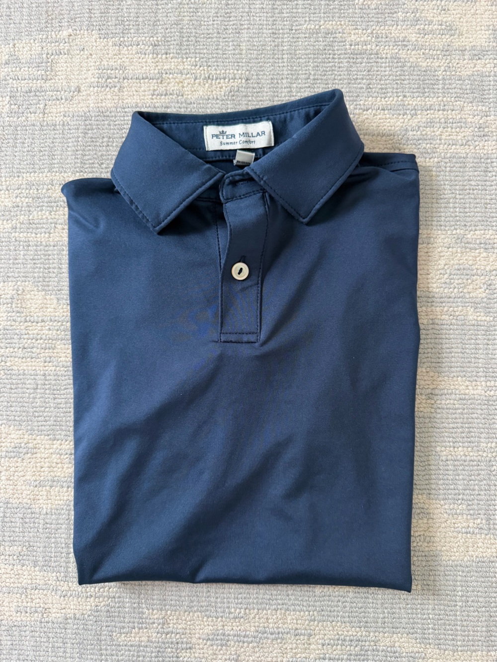 Peter Millar Boy's Navy Polo - Short Sleeve Performance - Size S